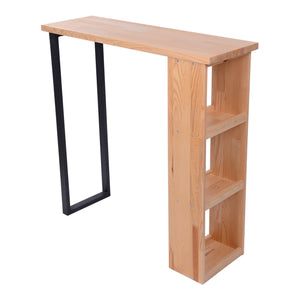 [en.casa] Bartafel Nørager met plank 89,5x90x29 cm houtkleurig en zwart