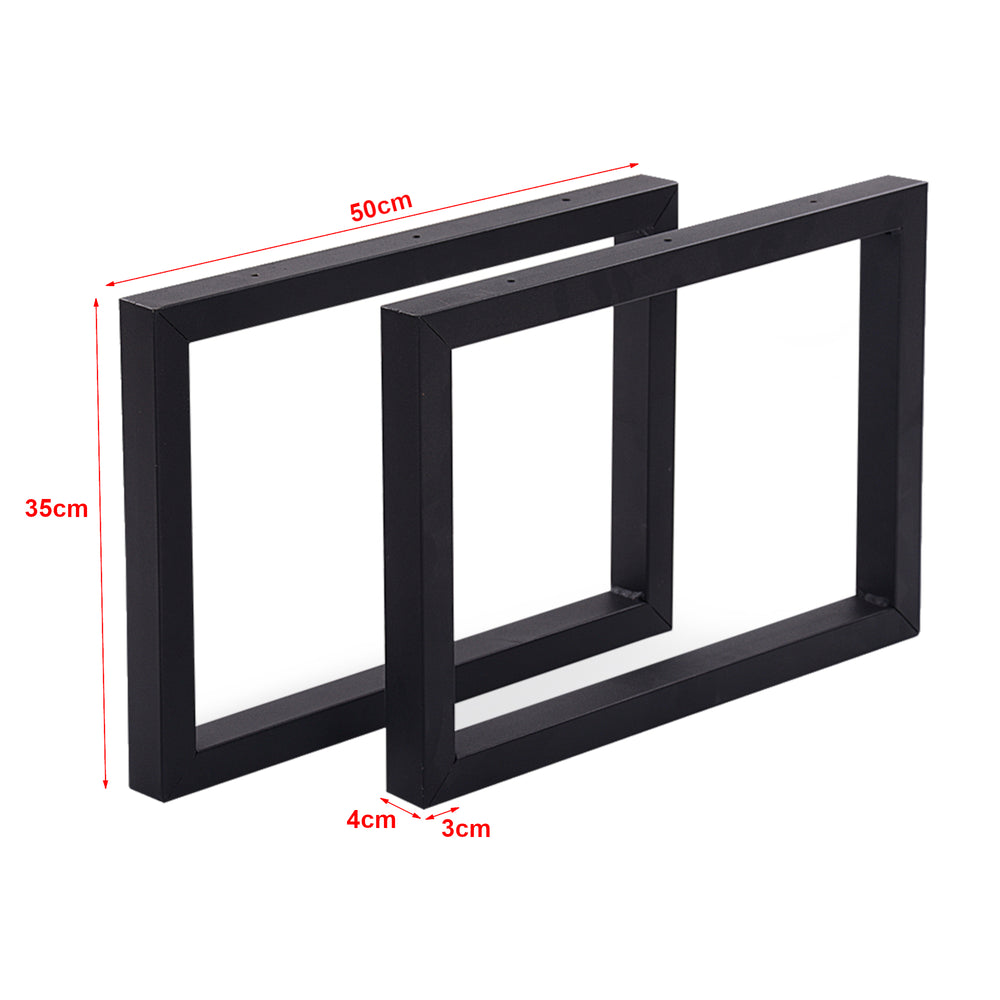 Piètement de table Lunderskov lot de 2 acier 35x50cm noir [en.casa] - premiumXL