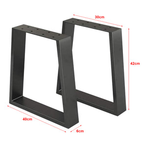 [en.casa] Stalen onderstel Marstal set van 2 tafelpoot 42x30-40 cm zwart mat