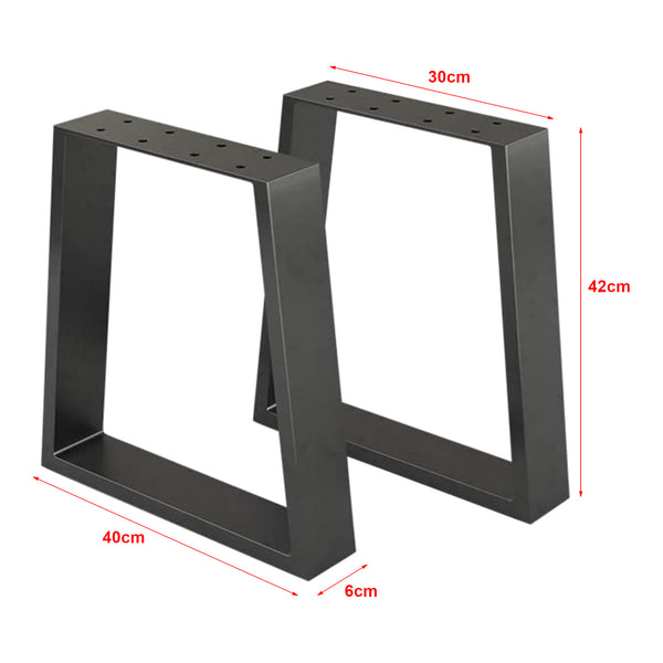 [en.casa] Stalen onderstel Marstal set van 2 tafelpoot 42x30-40 cm zwart mat