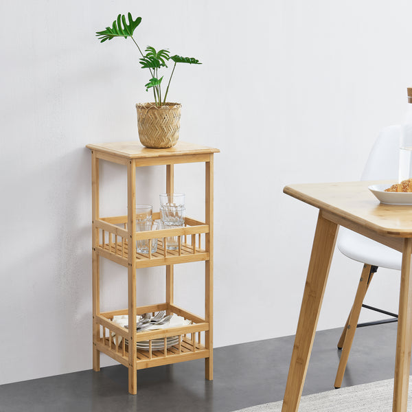 [en.casa] Staand rek Pyhäjärvi bamboe 79x33x33 cm houtkleurig