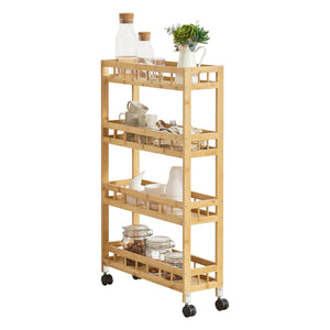 [en.casa] Keukentrolley Pyhäjoki met 4 planken 96x60x18 cm houtkleurig