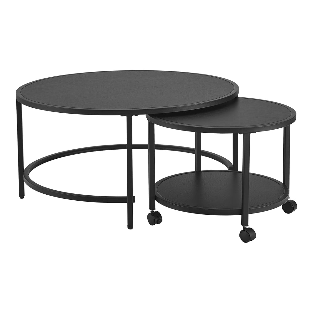 Table basse Værøy en lot de 2 noir, mat [en.casa] - premiumXL