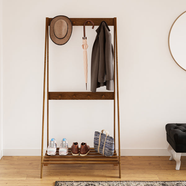 [en.casa] Kledingrek Middelfart 152x75x45 cm houtkleurig