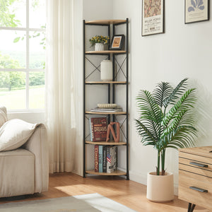 [en.casa] Plantenstandaard Ulfborg 160x30x30 cm houtkleurig en zwart