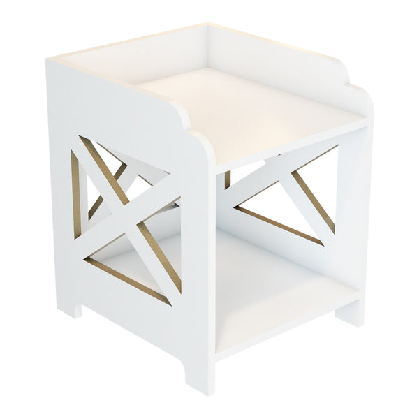 [en.casa] Badkamer organizer Struer 23x20x22 cm houtkleurig
