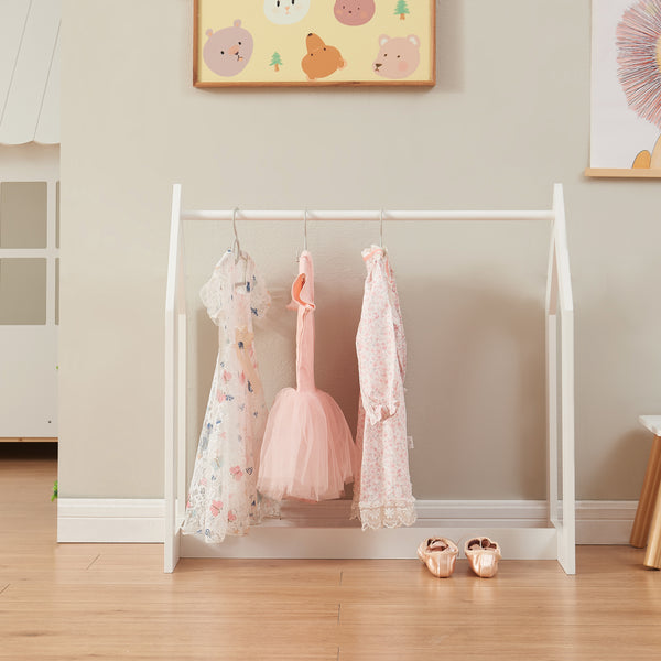 Portant à vêtements Værløse de forme cabane pour enfant 78 x 75 x 35 cm blanc [en.casa]
