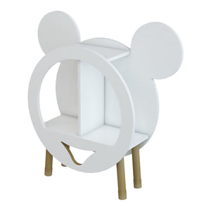 Biblothèque Langå pour enfant forme souris 68 x 59 x 21,6 cm blanc [en.casa]