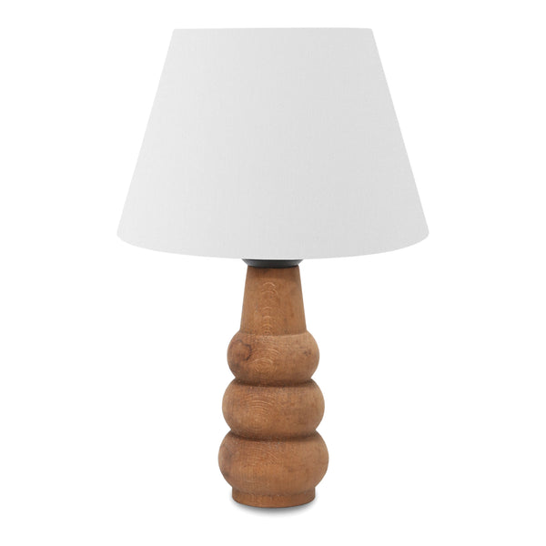 Lampe de bureau Poole E27 hauteur 30 cm bois naturel / blanc [lux.pro]