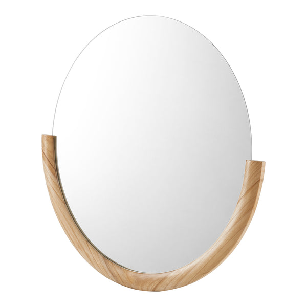 Miroir mural Atri rond eucalyptus 61 x 64 cm naturel [en.casa]