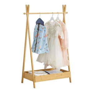 [en.casa] Kledingrek Sola 126x73x42 cm bamboe houtkleurig