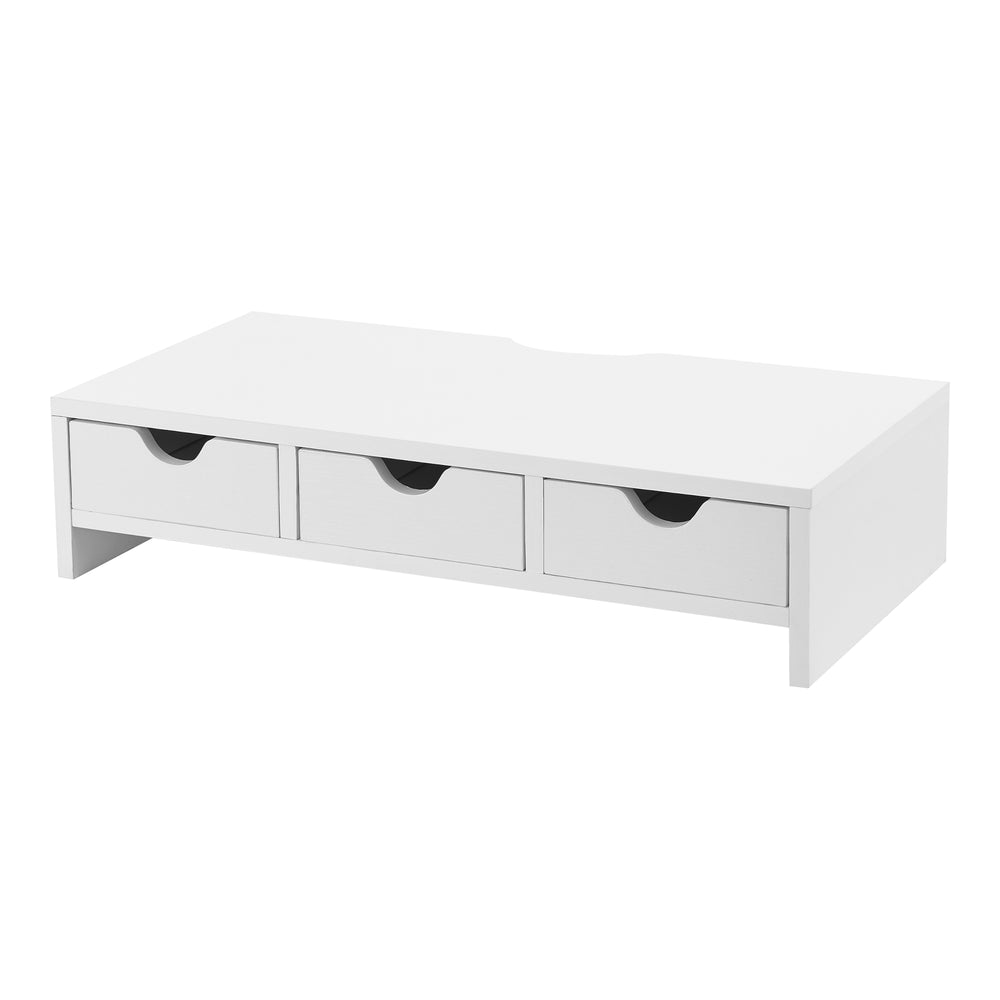 Monitorstandaard Ruovesi 12x51x25cm Wit [en.casa] - premiumXL