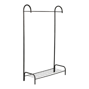 [en.casa] Kledingrek Vallø met plank metaal 145x88,5x34,5 cm zwart