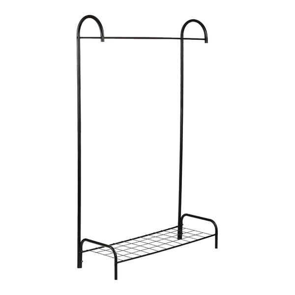[en.casa] Kledingrek Vallø met plank metaal 145x88,5x34,5 cm zwart