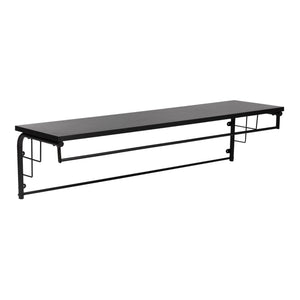 [en.casa] Wandkapstok Ølstykke met plank 110x30x27 cm zwart
