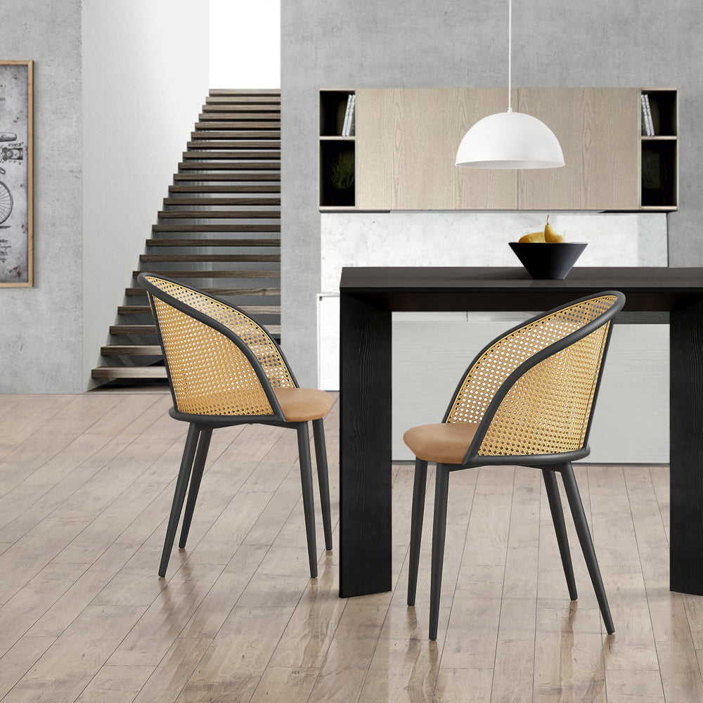 Chaise de salle à manger Gagnef lot de 2 marron / noir [en.casa] - premiumXL