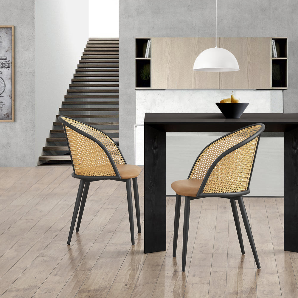Chaise de salle à manger Gagnef lot de 2 marron / noir [en.casa] - premiumXL