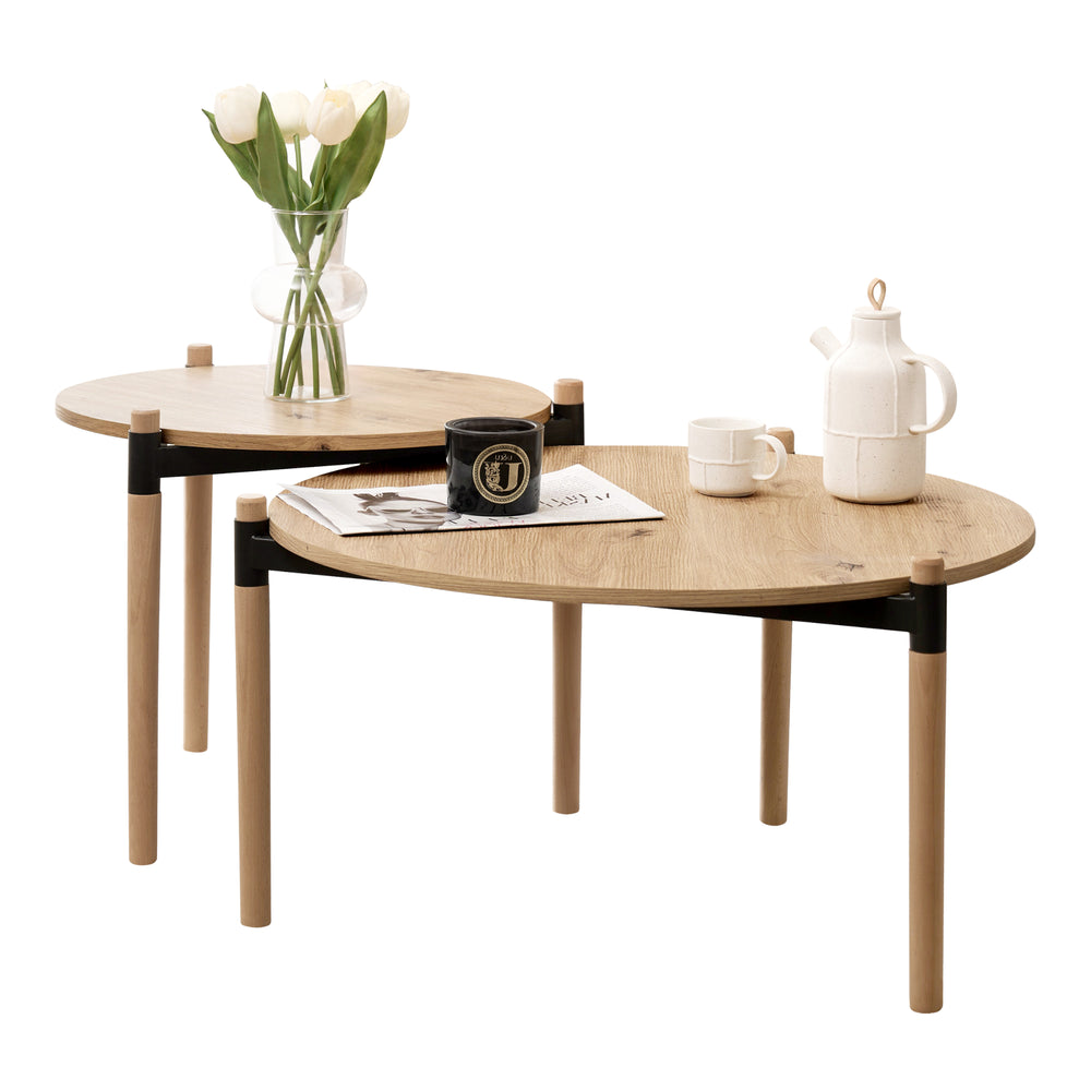 Table basse Kristinestad en set naturel [en.casa] - premiumXL