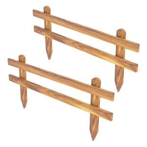 Set de 2 clôtures de jardin Krölpa en bois de pin naturel [en.casa]