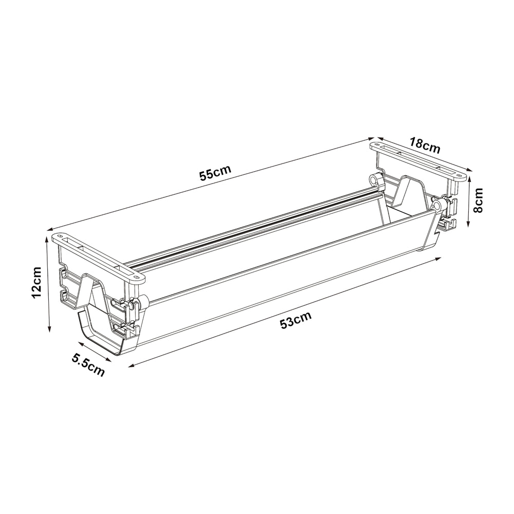 Kabelgoot Skegness 55x18x12 cm Wit [pro.tec] - premiumXL