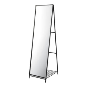 [en.casa] Spiegel vrijstaand Ruffano met plank 160x44x59,5 cm zwart