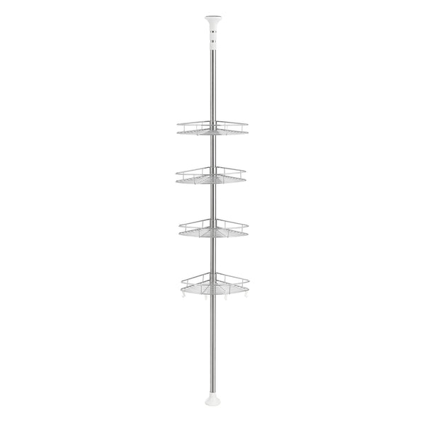 Étagère de douche télescopique Haapavesi acier inoxydable 90 - 300 cm chrome [neu.haus]