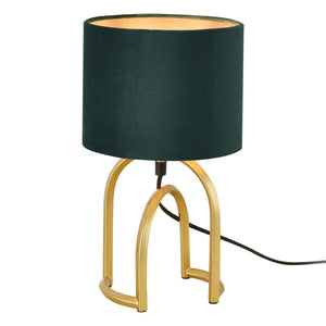 Lampe de Table Smethwick E14 Métal Polyester 34 x 18 x 18 cm Or Vert Foncé lux.pro 