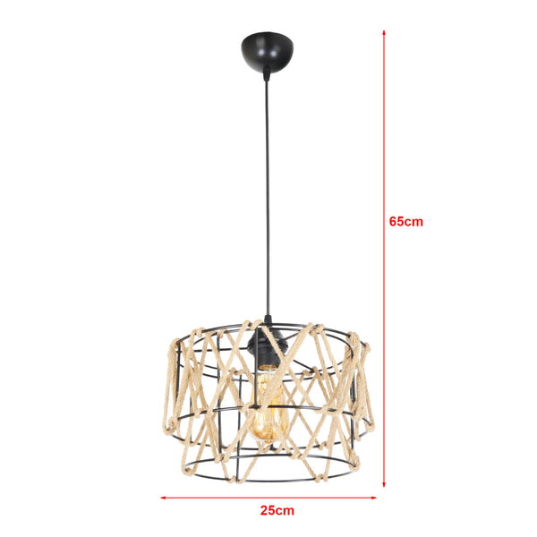 Suspension Maryport 65 x 25 x 25 cm E27 noir [lux.pro]