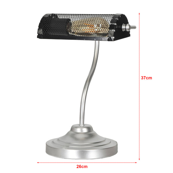 [lux.pro] Tafellamp bureaulamp Ditton zilverkleurig en zwart E27
