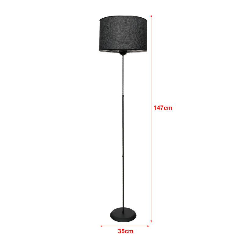 Maatschets [lux.pro] Staande lamp vloerlamp Malmesbury zwart E27