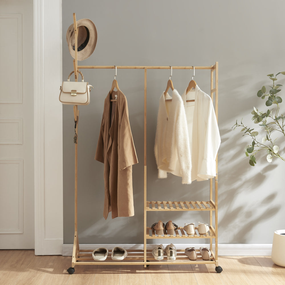 Rollbare kapstok Ikaalinen Bamboe [en.casa] - premiumXL