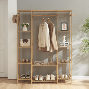 [en.casa] Kledingkast Ilomantsi bamboe open kast 165x122x35 cm