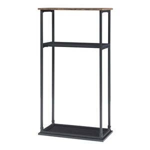 [en.casa] Brandhout rek Turku houtopslag 112x60x30 cm zwart en houtkleurig donker