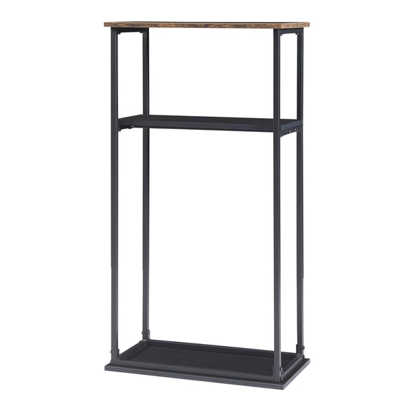 [en.casa] Brandhout rek Turku houtopslag 112x60x30 cm zwart en houtkleurig donker