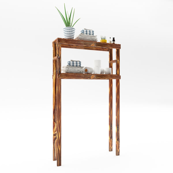 Étagère pour machine à laver Kinnula bois de pin 120 x 70 x 20 cm bois foncé [en.casa]