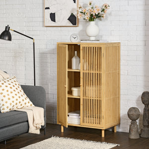 Armoire basse Grong bambou 110 x 66 x 40 cm naturel [en.casa]