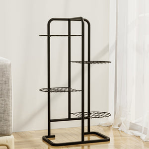 [en.casa] Plantenstandaard Pedersöre met 4 planken 83x52x25 cm zwart
