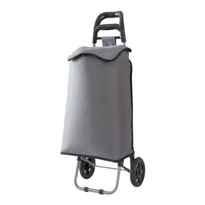 [en.casa] Boodschappentrolley Aaby 95,5x35x29 cm donkergrijs en zwart