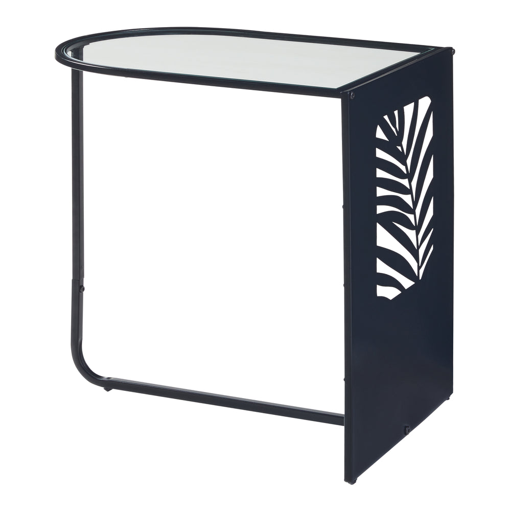 Bijzettafel Ulvik 50x50x35cm van metaal en glas zwart [en.casa] - premiumXL