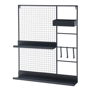 [en.casa] Wandrek Westre metaal 70x60x11 cm zwart