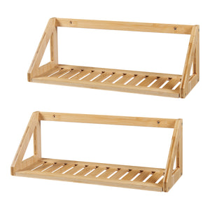 [en.casa] Wandplank set van 2 Gjerdrum 43x15x15 cm bamboe