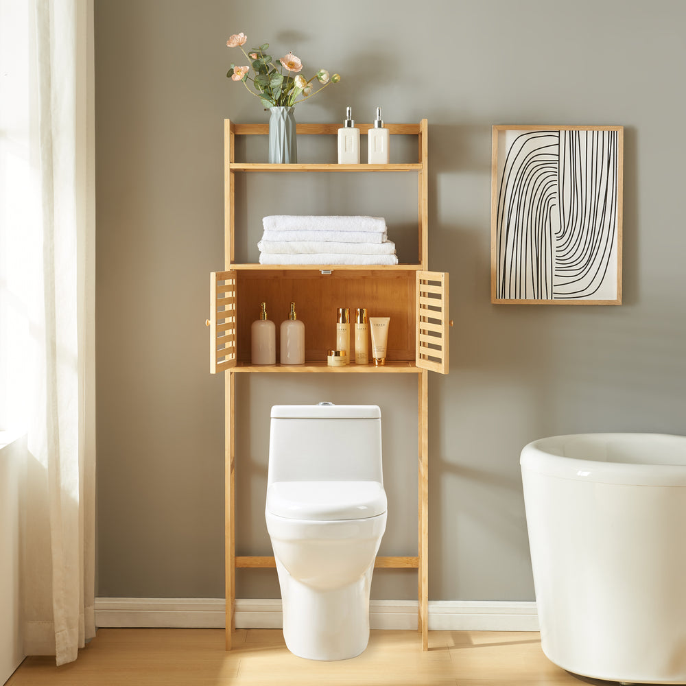 Badkamerrek Haugesund 158x60x26 cm bamboe [en.casa] - premiumXL
