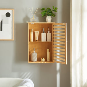 Armoire murale de salle de bain Järfälla bambou 55 x 37 x 16 cm naturel [en.casa]