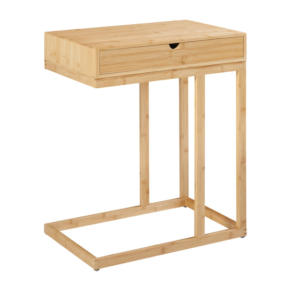 [en.casa] Bijzettafel Kåfjord laptoptafel met lade 68x55x35 cm bamboe