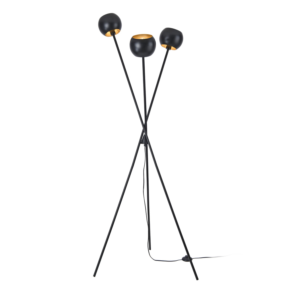 Lampadaire Nykvarn 3 lumières Noir / Doré [lux.pro] - premiumXL