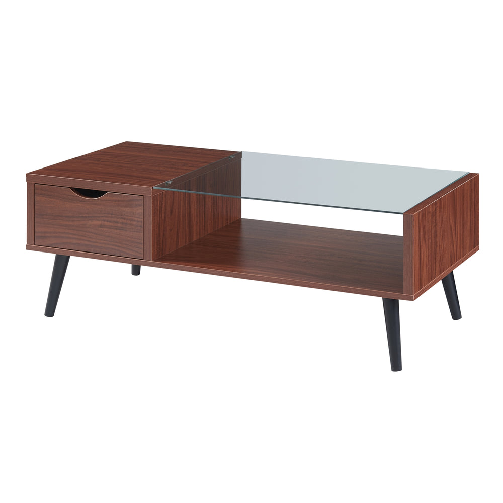 [en.casa] Salontafel Markaryd 110x50x40 cm walnootkleurig