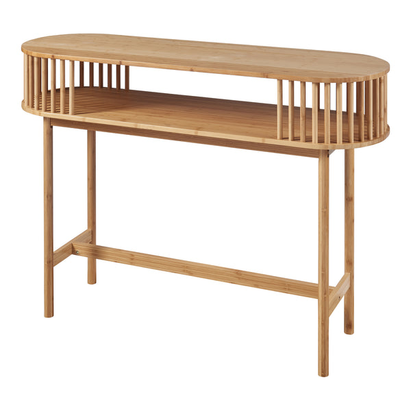 Table console Pomarkku avec étagère bambou 120 x 39 x 85 cm naturel [en.casa]