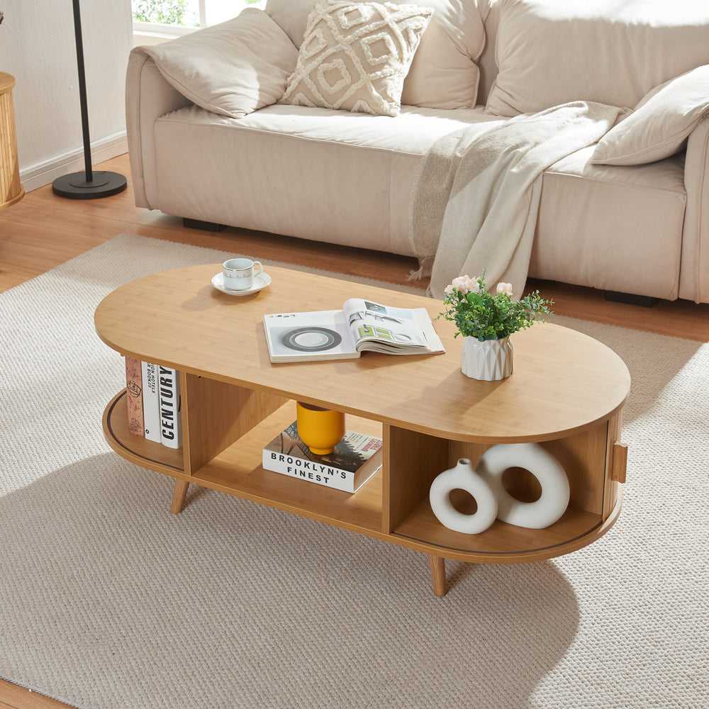 Table basse Nordkapp avec 2 portes [en.casa] - premiumXL