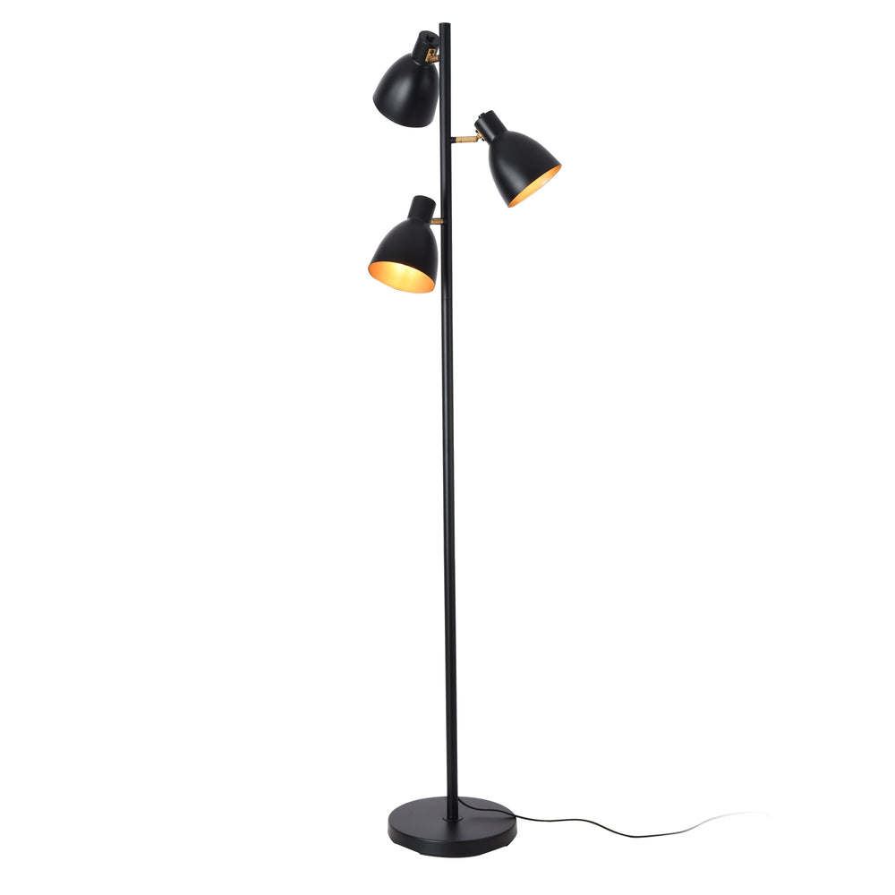 Lampadaire Witney 3 flammes Noir / Doré [lux.pro] - premiumXL