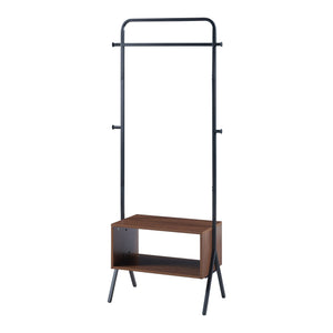 [en.casa] Kledingrek Averøy 180x74x42 cm zwart en walnootkleurig